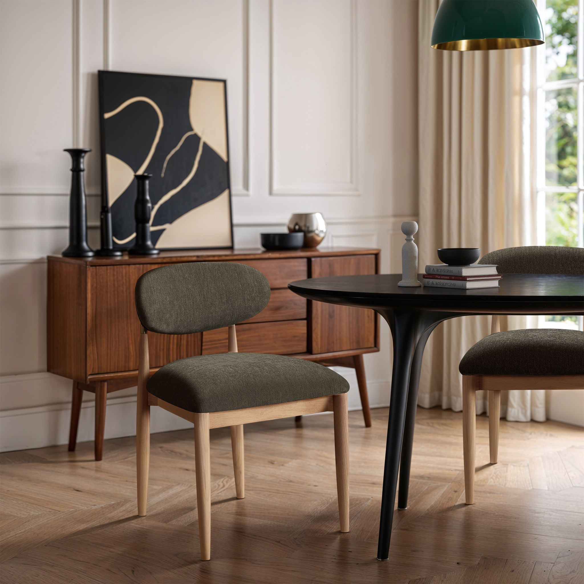 Riccio - Fabric Dining Side Chair (Set of 2) - Natural Frame - Urban Living Furniture (Los Angeles, CA)