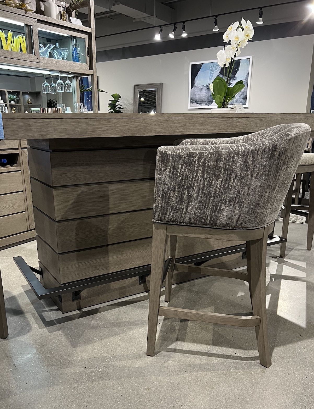 Pure Modern Dining - Upholstered Swivel Barstool - Moonstone - Urban Living Furniture (Los Angeles, CA)