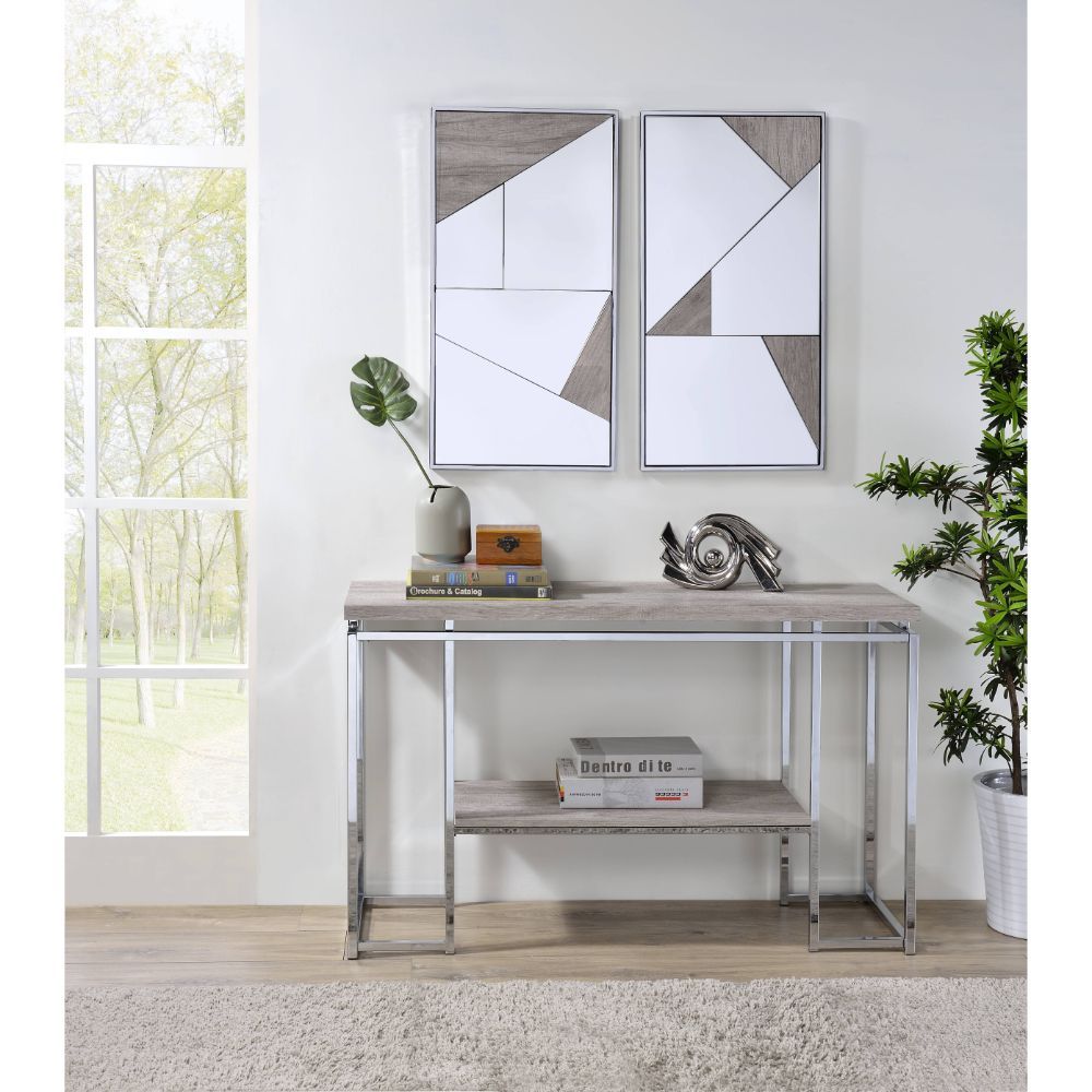 Chafik - Accent Mirror (Set of 2) - Mirrored, Natural Oak & Chrome - Urban Living Furniture (Los Angeles, CA)