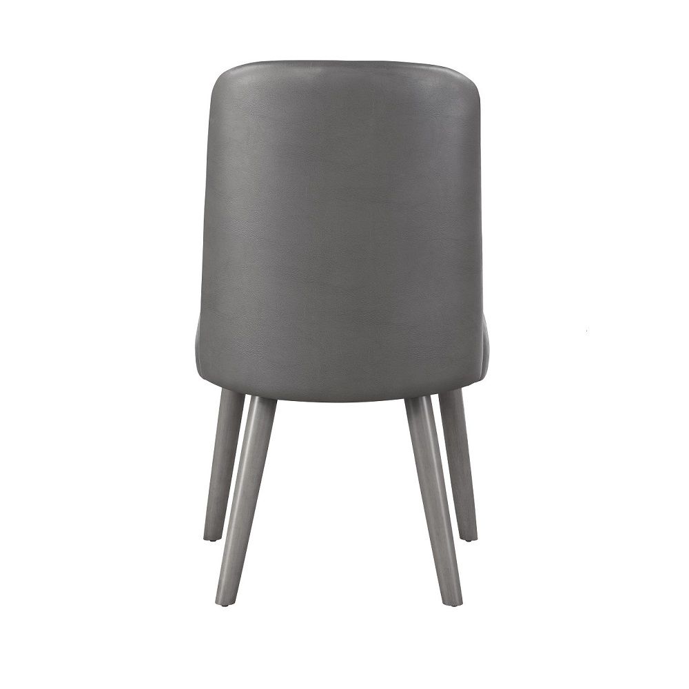 Waylon - Side Chair (Set of 2) - Gray Synthetic Leather & Gray Oak - Urban Living Furniture (Los Angeles, CA)