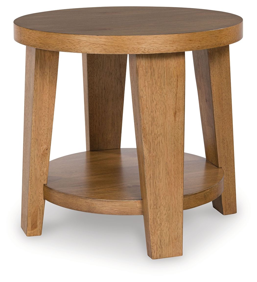 Kristiland - Light Brown - Round End Table - Urban Living Furniture (Los Angeles, CA)