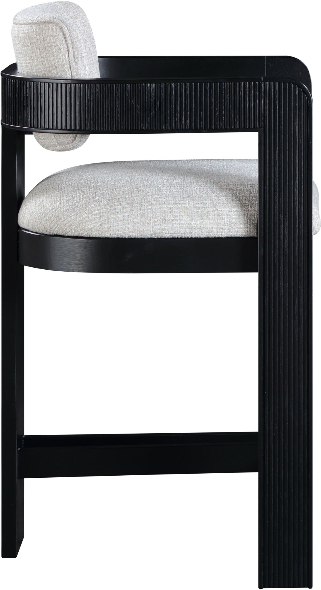 Sacha - Linen Stool With Black Base - Urban Living Furniture (Los Angeles, CA)