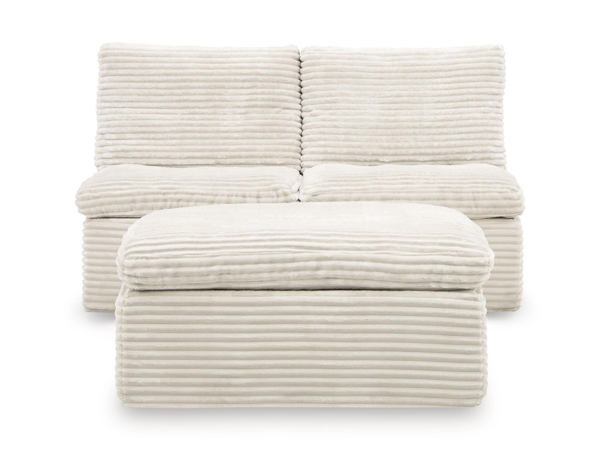 Fannin - 2 Armless Chairs With Ottoman (Set of 3) - Ivory - Urban Living Furniture (Los Angeles, CA)