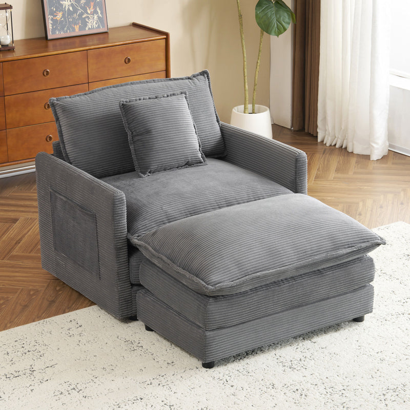 Modern Modular Sofa With Side Storage Pockets For Living Room