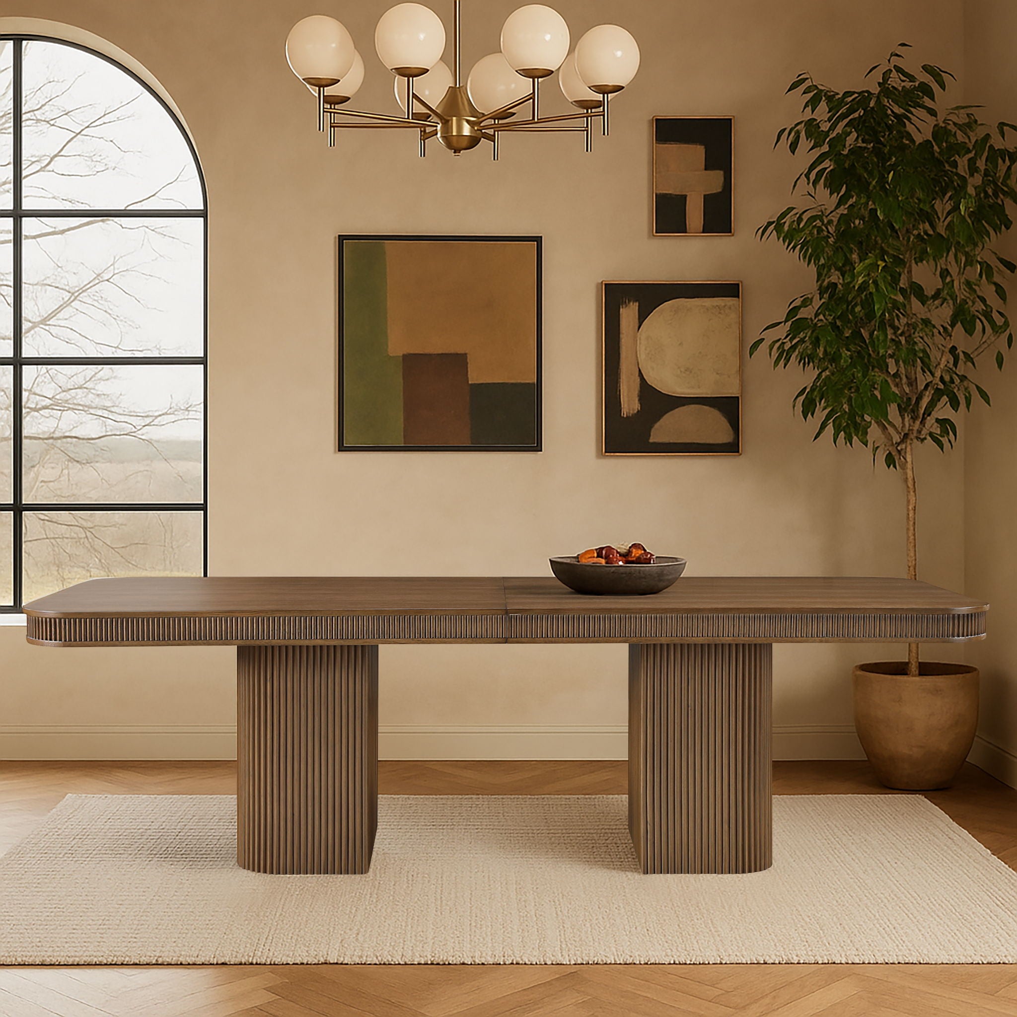 Mohari - Solid Wood And Oak Veneer 112" / 160" Dining Table - Urban Living Furniture (Los Angeles, CA)