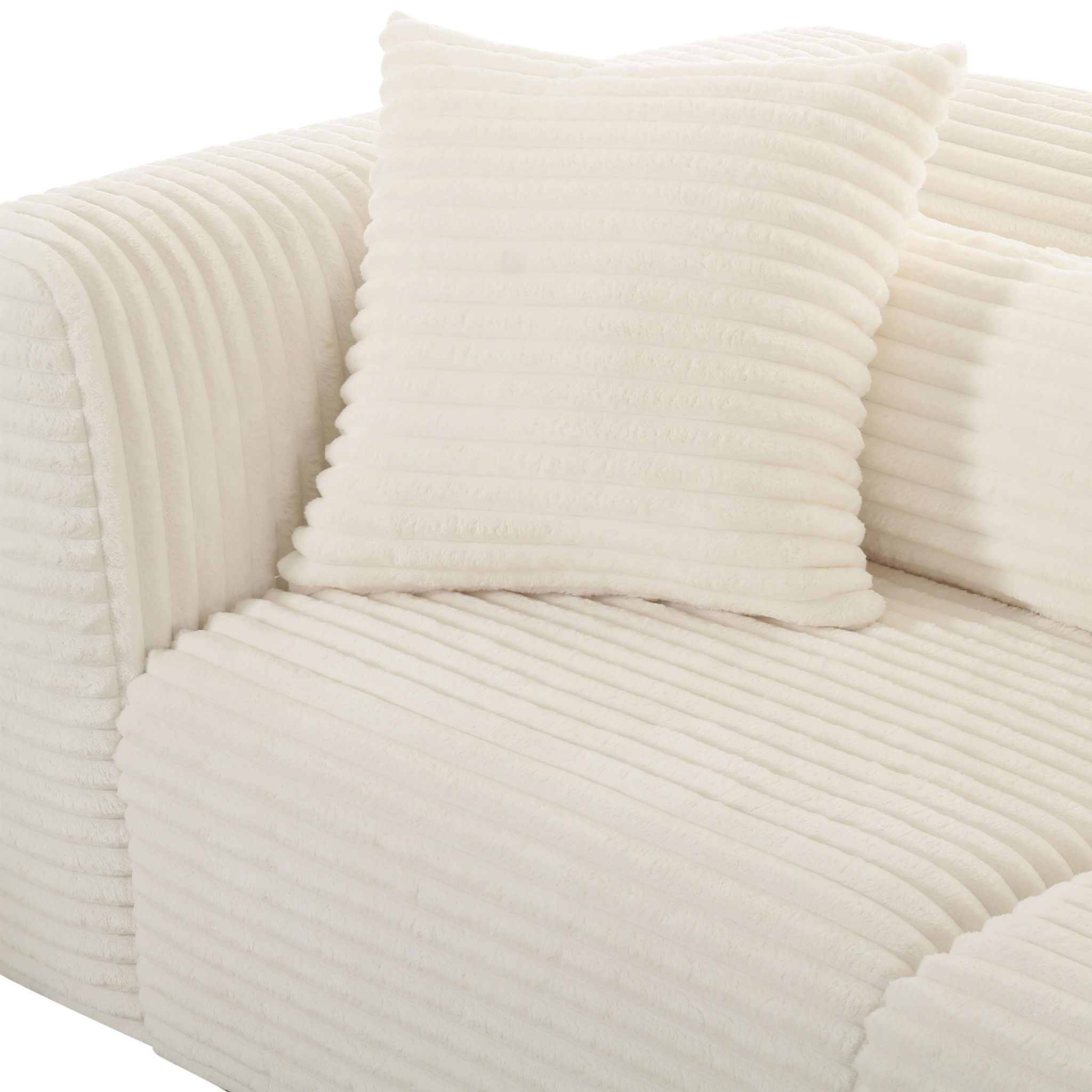 Tarra - Fluffy Oversized Corduroy Modular Loveseat - Urban Living Furniture (Los Angeles, CA)