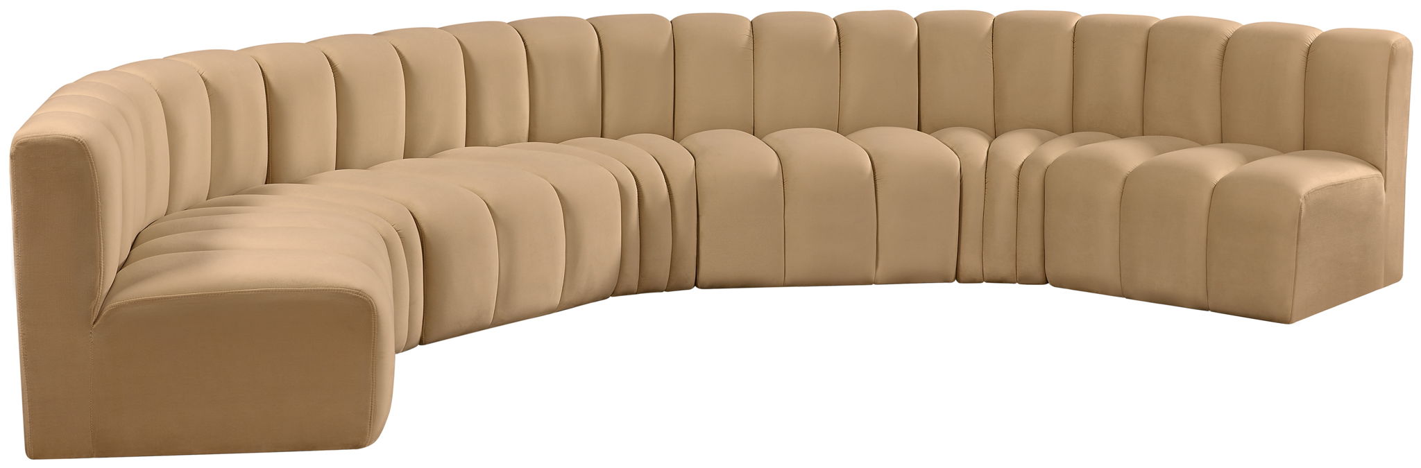 Arc - Velvet 7 Piece U-Shaped Modular Sofa