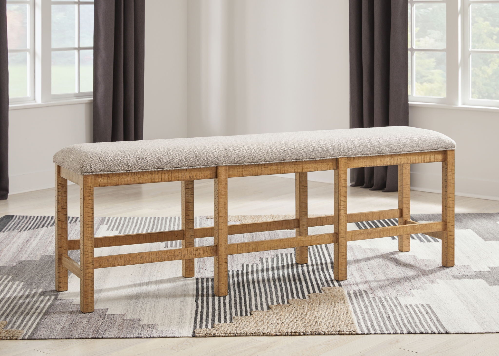 Havonplane - Brown - XL Counter Height Upholstered Dining Bench - Urban Living Furniture (Los Angeles, CA)