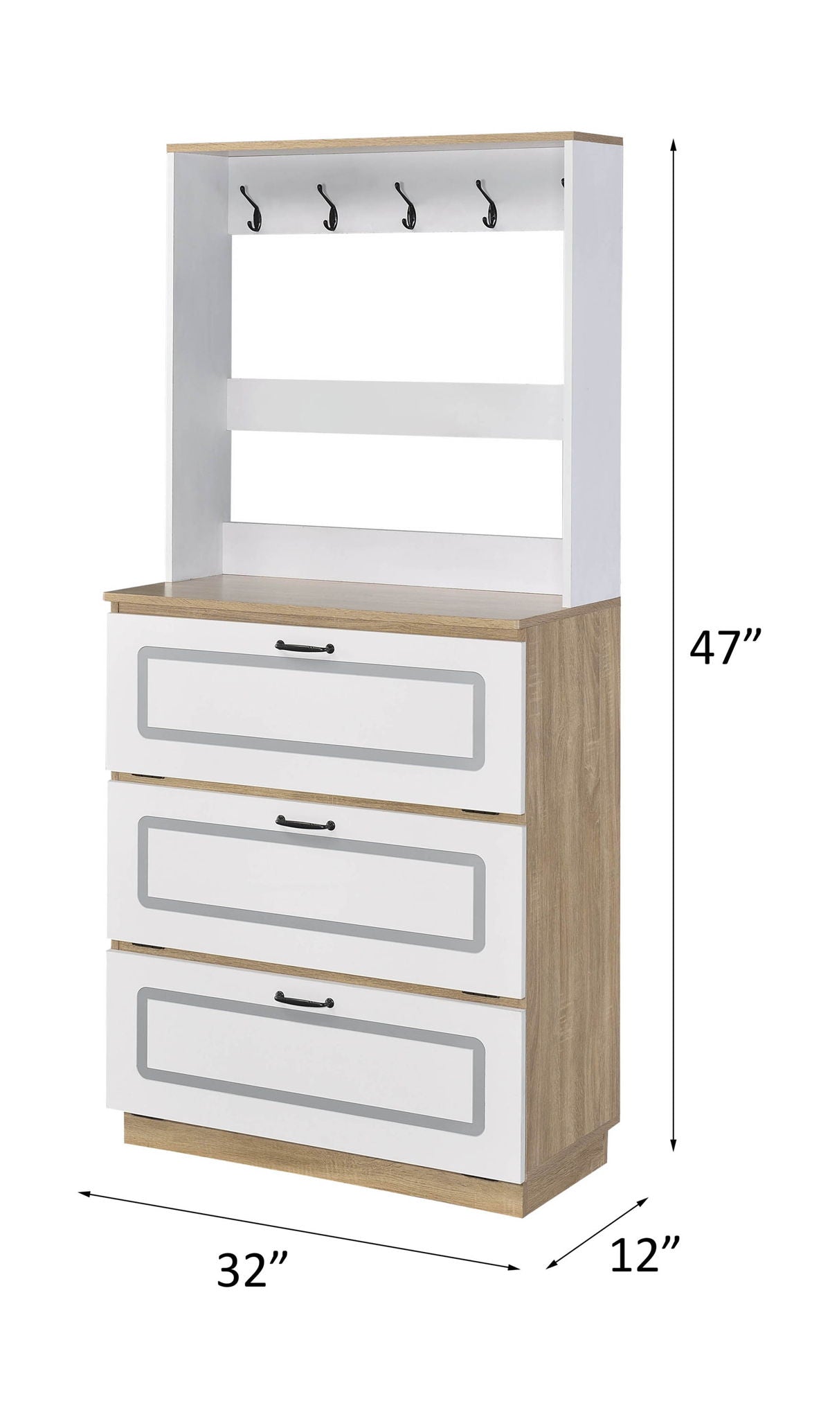 Hewett - Shoe Cabinet - Light Oak & White - Urban Living Furniture (Los Angeles, CA)