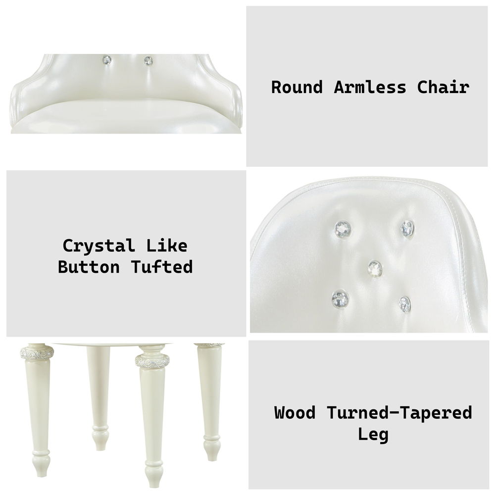 Dorothy - Vanity Chair With Swivel - Ivory - Urban Living Furniture (Los Angeles, CA)