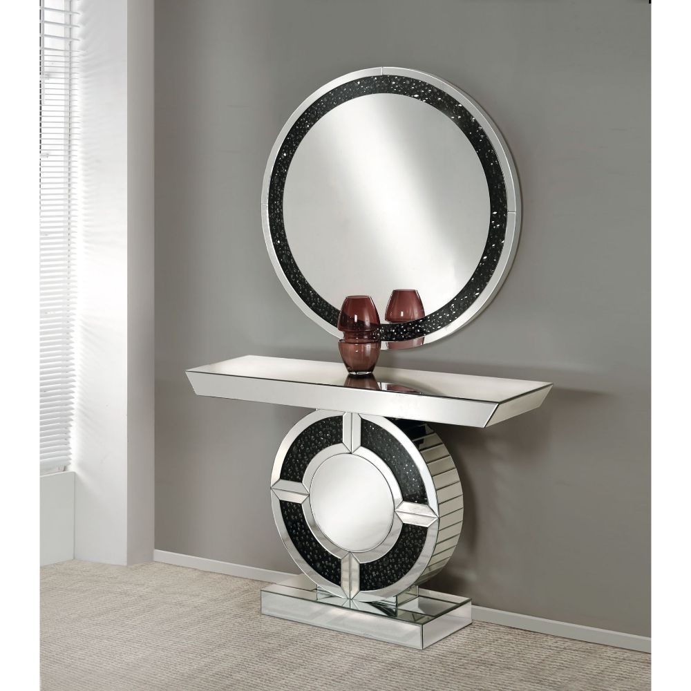 Noor - Accent Table - Mirrored & Faux Gemstones - 31" - Urban Living Furniture (Los Angeles, CA)