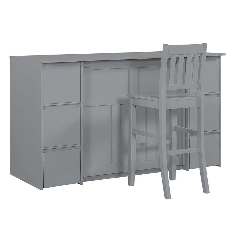 Murphy Bed With Drawers, Cabinets, And USB Ports