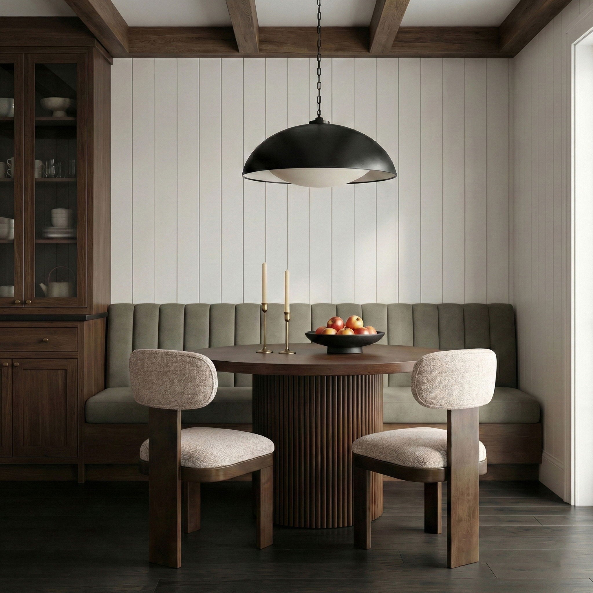 Timbra - Linen Textured Fabric Upholstered Dining Chair (Set of 2) - Walnut Base