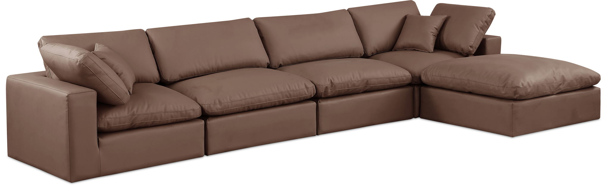 Comfy - 5 Piece Faux Leather Modular Sectional With Chaise - Urban Living Furniture (Los Angeles, CA)