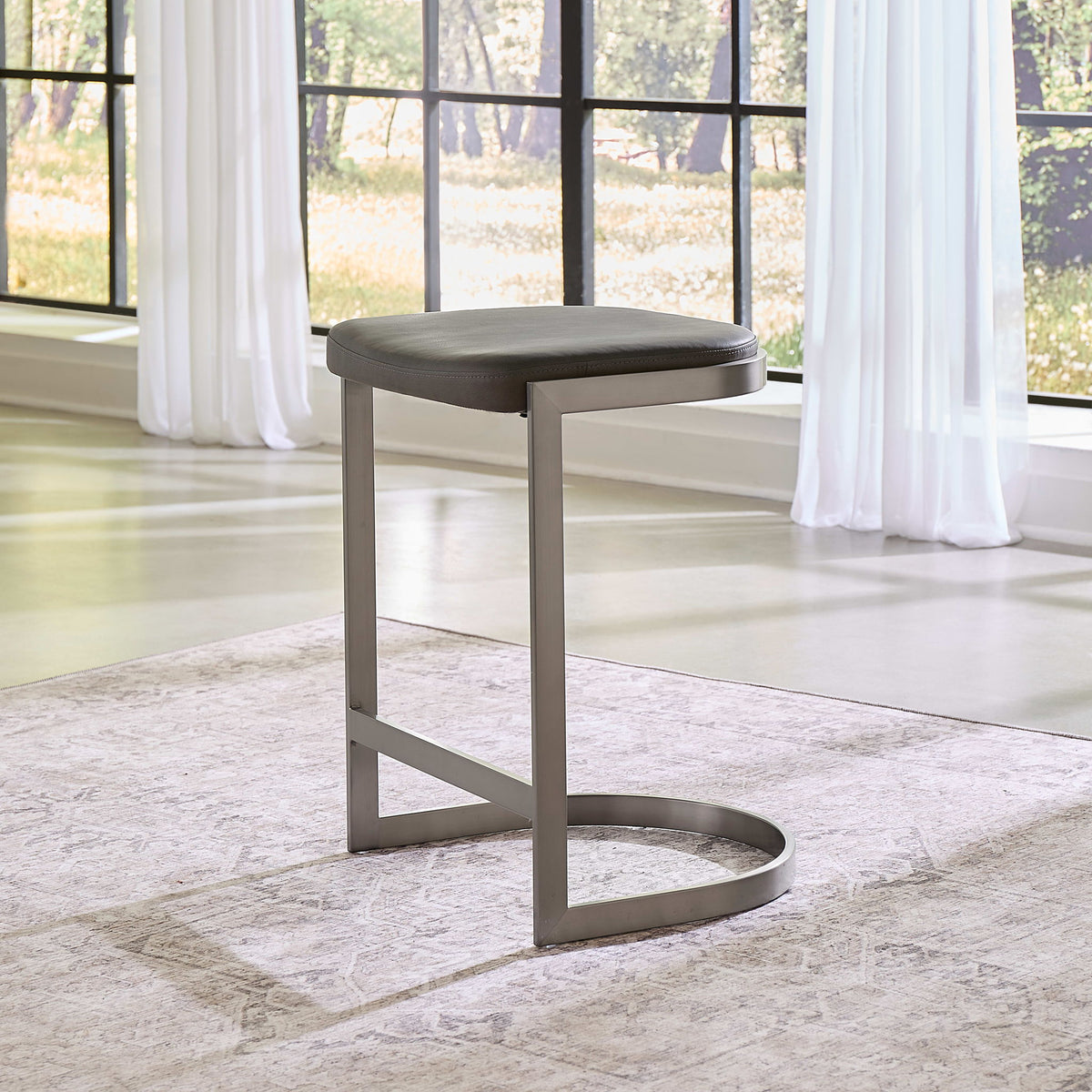 Oxford - Backless Counter Stool (Set of 2) - Davy's Gray