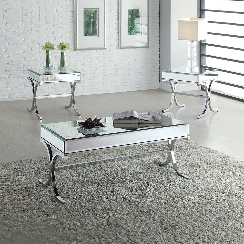 Yuri - End Table - Mirrored & Chrome - Urban Living Furniture (Los Angeles, CA)