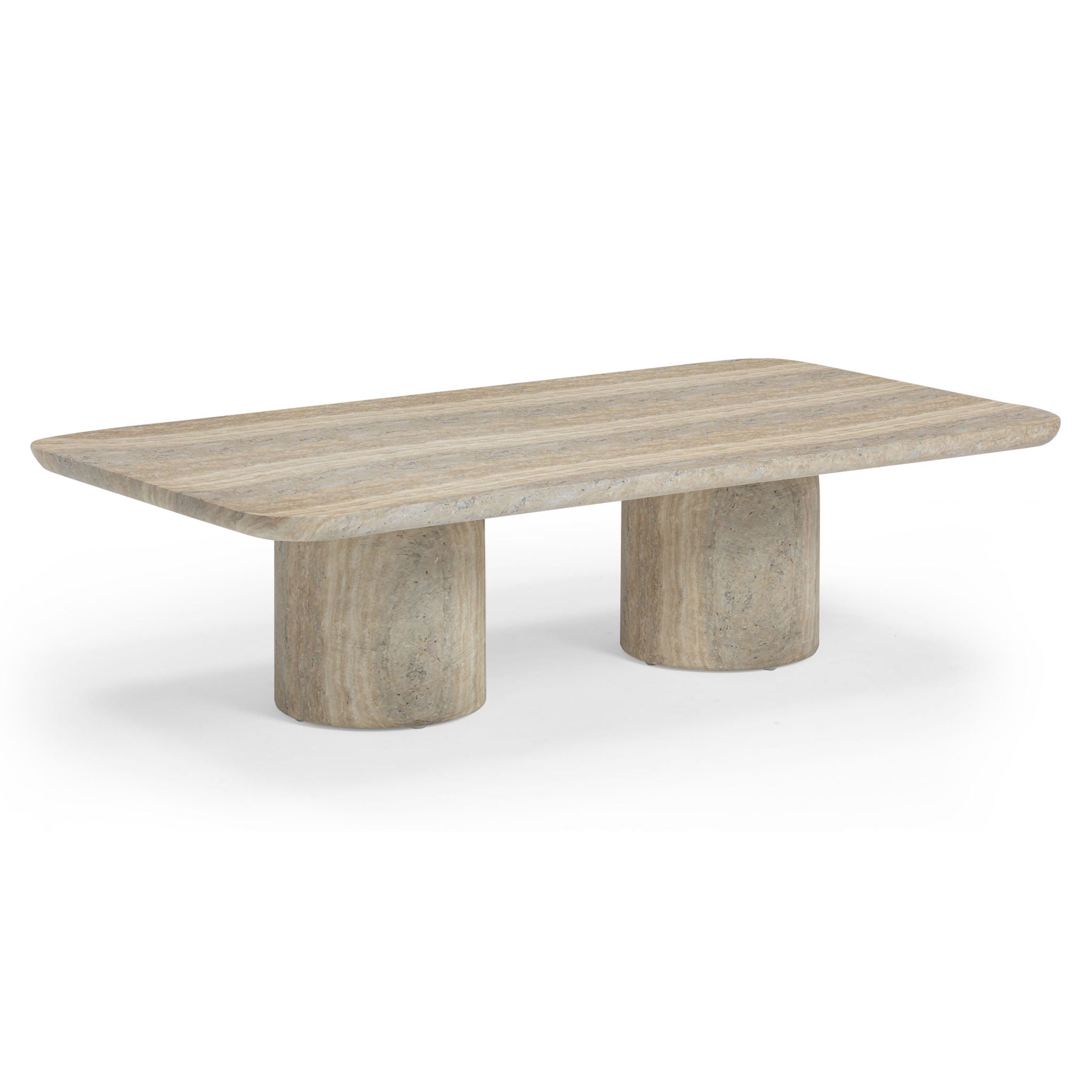 Tyche - Indoor / Outdoor Concrete Rectangular Coffee Table - Faux Travertine - Urban Living Furniture (Los Angeles, CA)