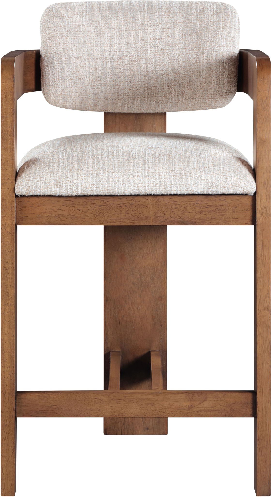 Sacha - Linen Stool With Brown Base - Urban Living Furniture (Los Angeles, CA)