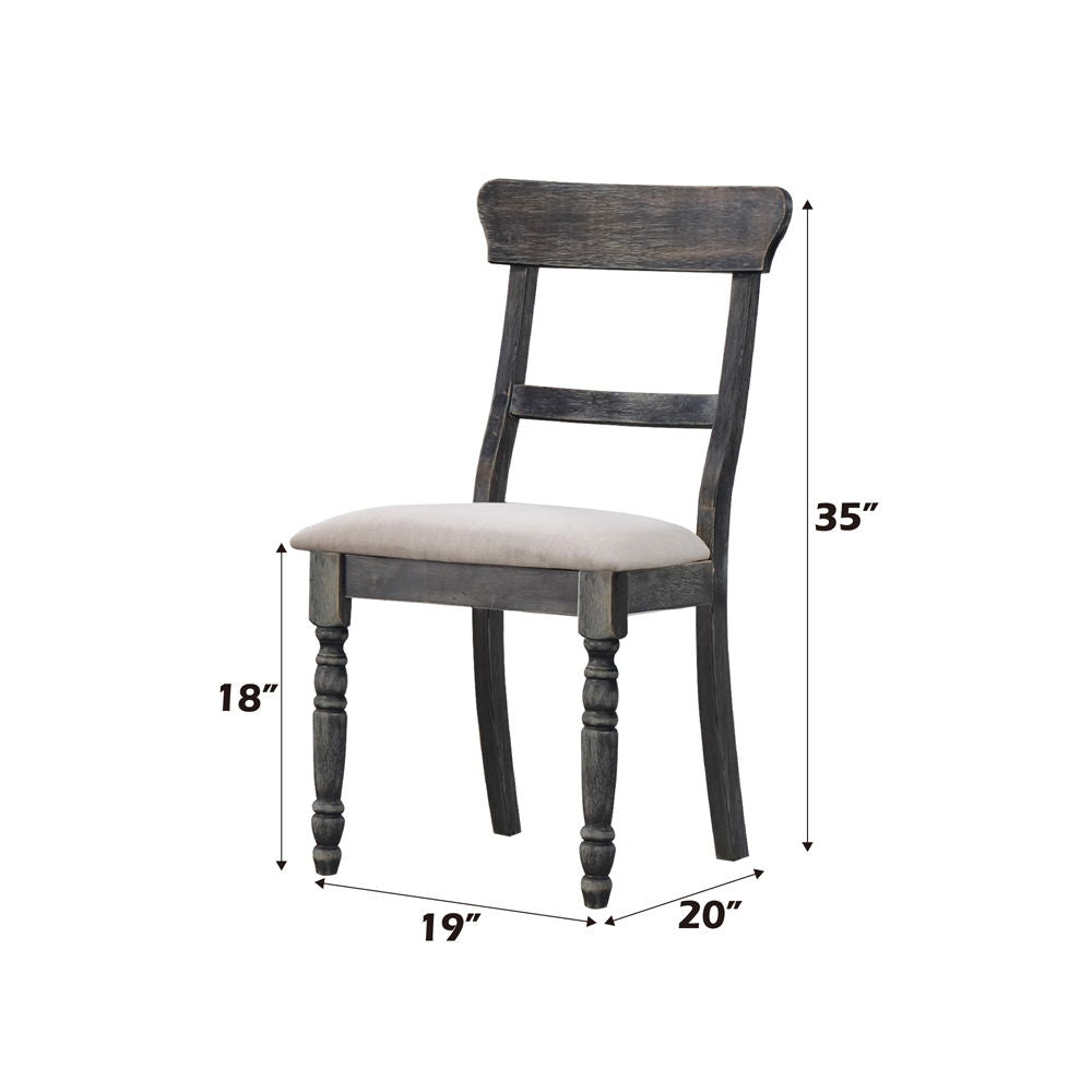 Leventis - Side Chair (Set of 2) - Light Brown Linen & Weathered Gray - Urban Living Furniture (Los Angeles, CA)