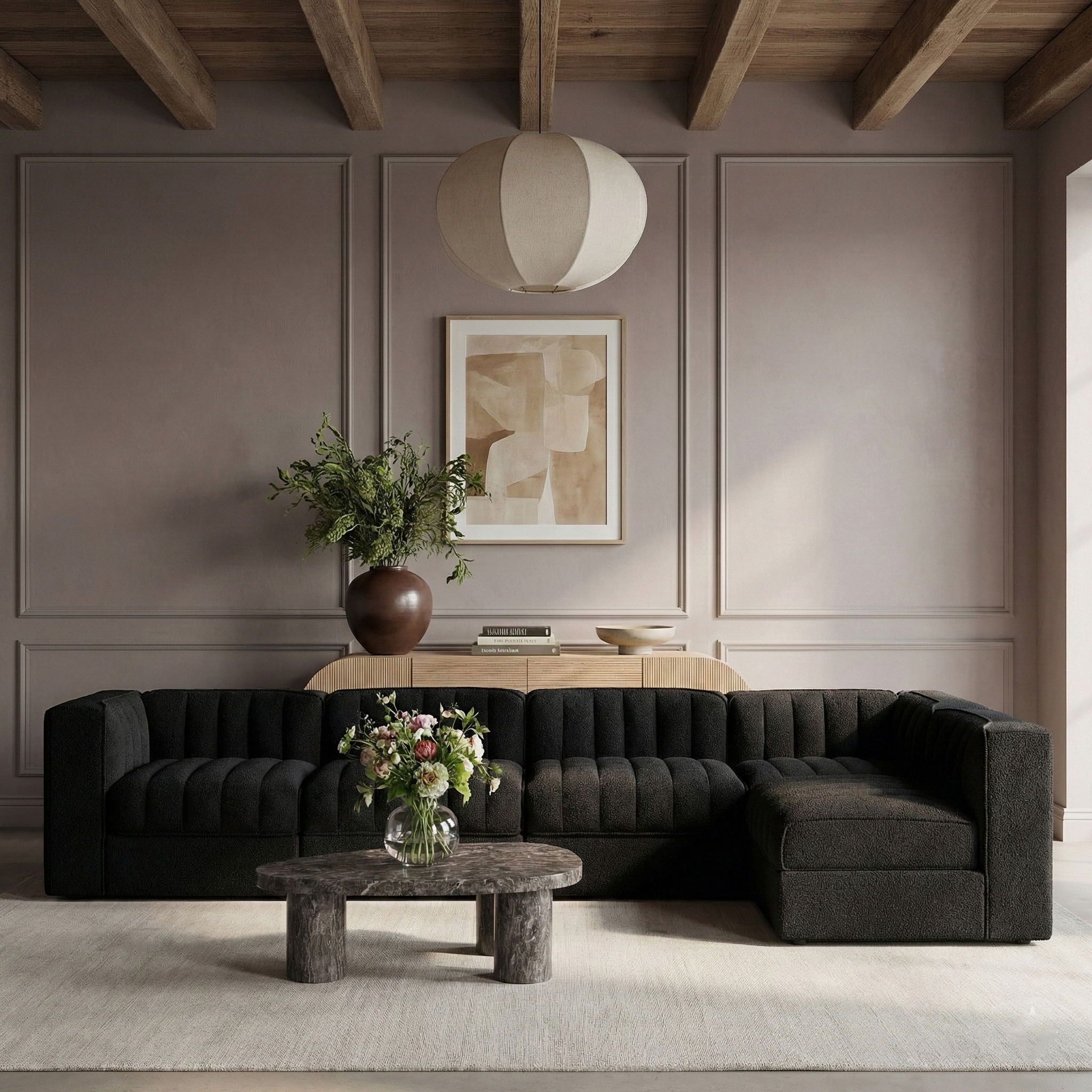 Rummi - Velvet Performance Fabric Upholstered 5 Piece Modular Sectional, L-Shaped (Right) - Urban Living Furniture (Los Angeles, CA)