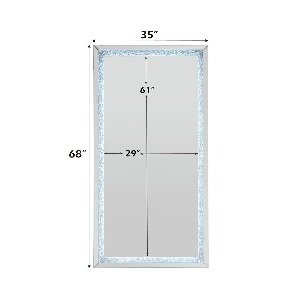 Noralie - Floor Mirror - Faux Diamonds & Mirrored - Urban Living Furniture (Los Angeles, CA)