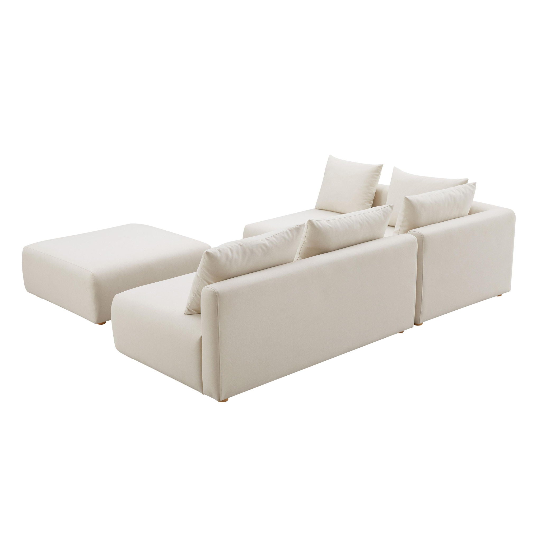 Hangover - Linen 4-Piece Modular Chaise Sectional - Cream - Urban Living Furniture (Los Angeles, CA)