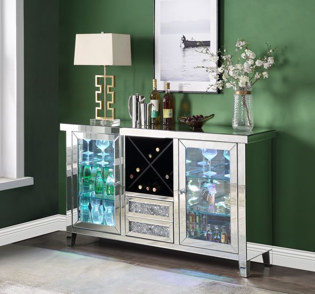 Noralie - Wine Cabinet - Mirrored & Faux Diamonds - 36" - Urban Living Furniture (Los Angeles, CA)