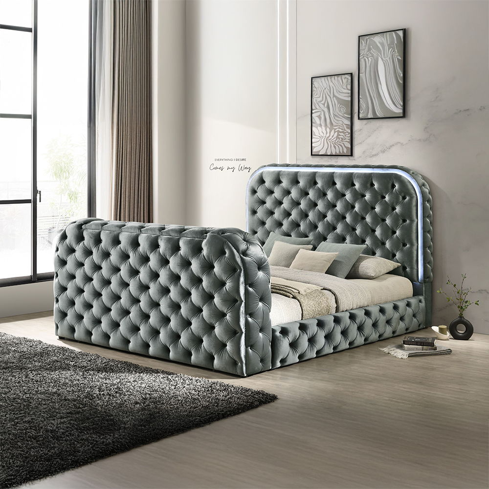 Kana - Bed With LED, Fireplace & TV Stand - Urban Living Furniture (Los Angeles, CA)