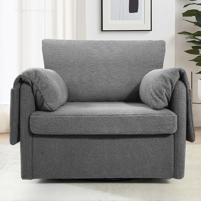 Oversized Swivel Armchair Modern Chair & Single Sofa Lounge, Comfortable Seating For Living Room
