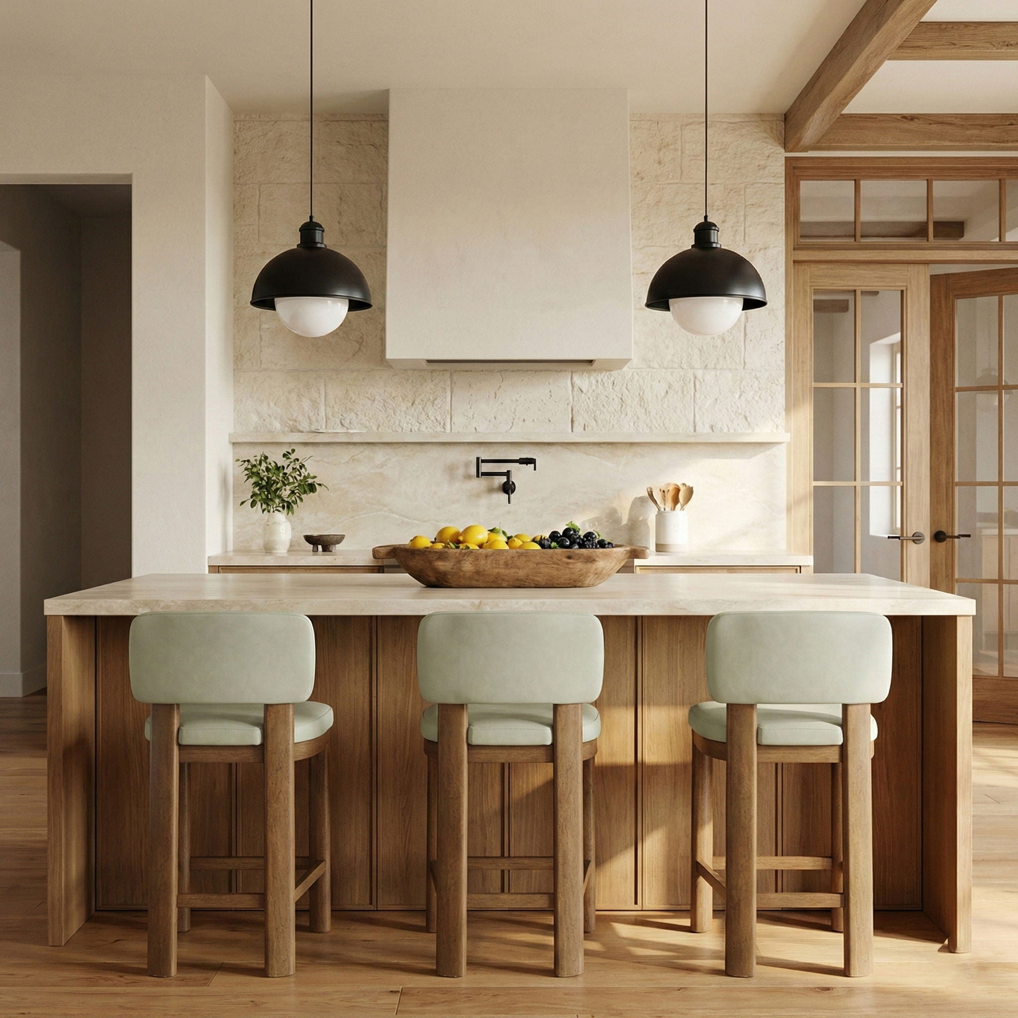 Paloma - Faux Leather Upholstered Counter Stool (Set of 2) - Brown Frame - Urban Living Furniture (Los Angeles, CA)