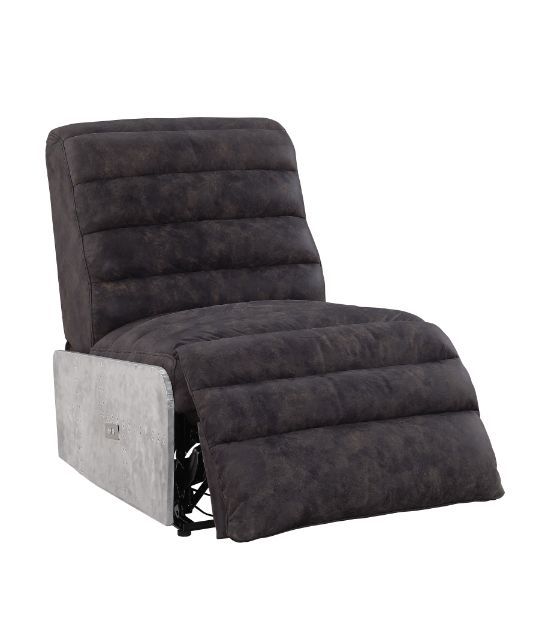 Okzuil - Recliner - 2-Tone Gray Top Grain Leather & Aluminum - Urban Living Furniture (Los Angeles, CA)
