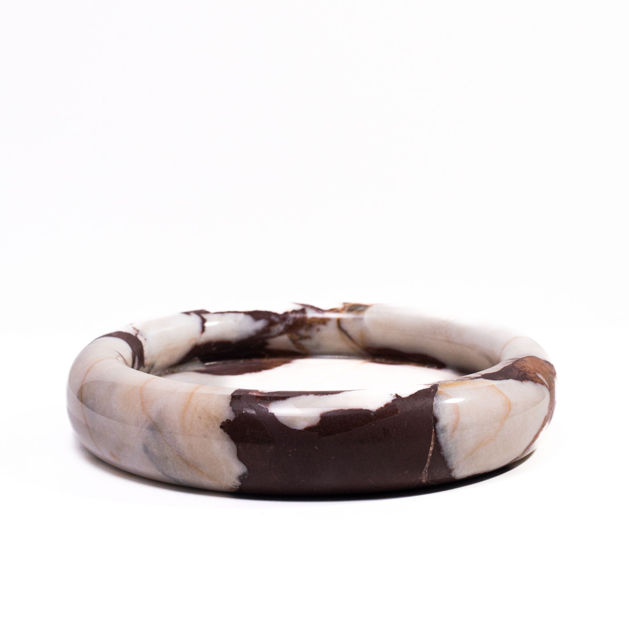 Marble Round Edged Catch-All - Breccia White Brown - Urban Living Furniture (Los Angeles, CA)