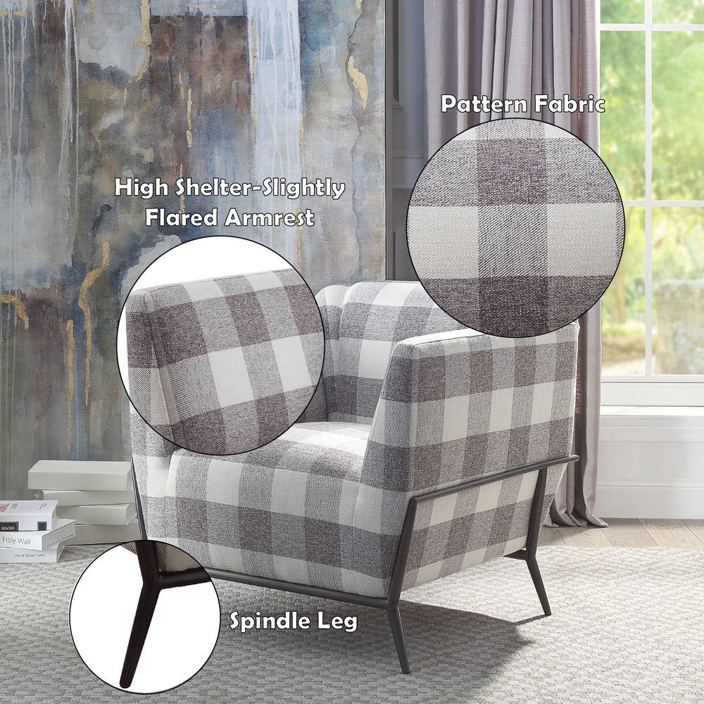 Niamey II - Accent Chair - Pattern Fabric & Metal Frame Black - Urban Living Furniture (Los Angeles, CA)
