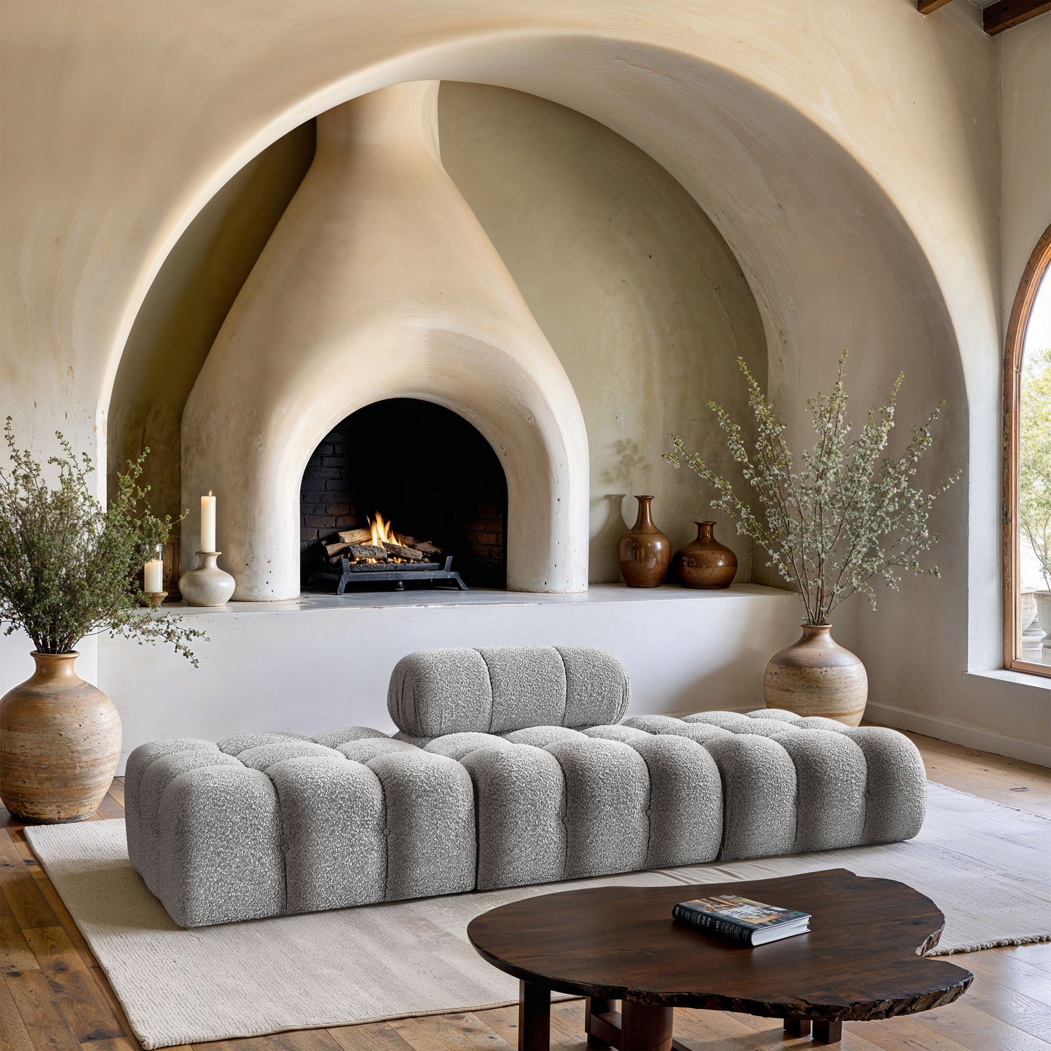 Ames - 3 Piece Boucle Upholstered Modular Sofa With 2 Backless Seats - Urban Living Furniture (Los Angeles, CA)