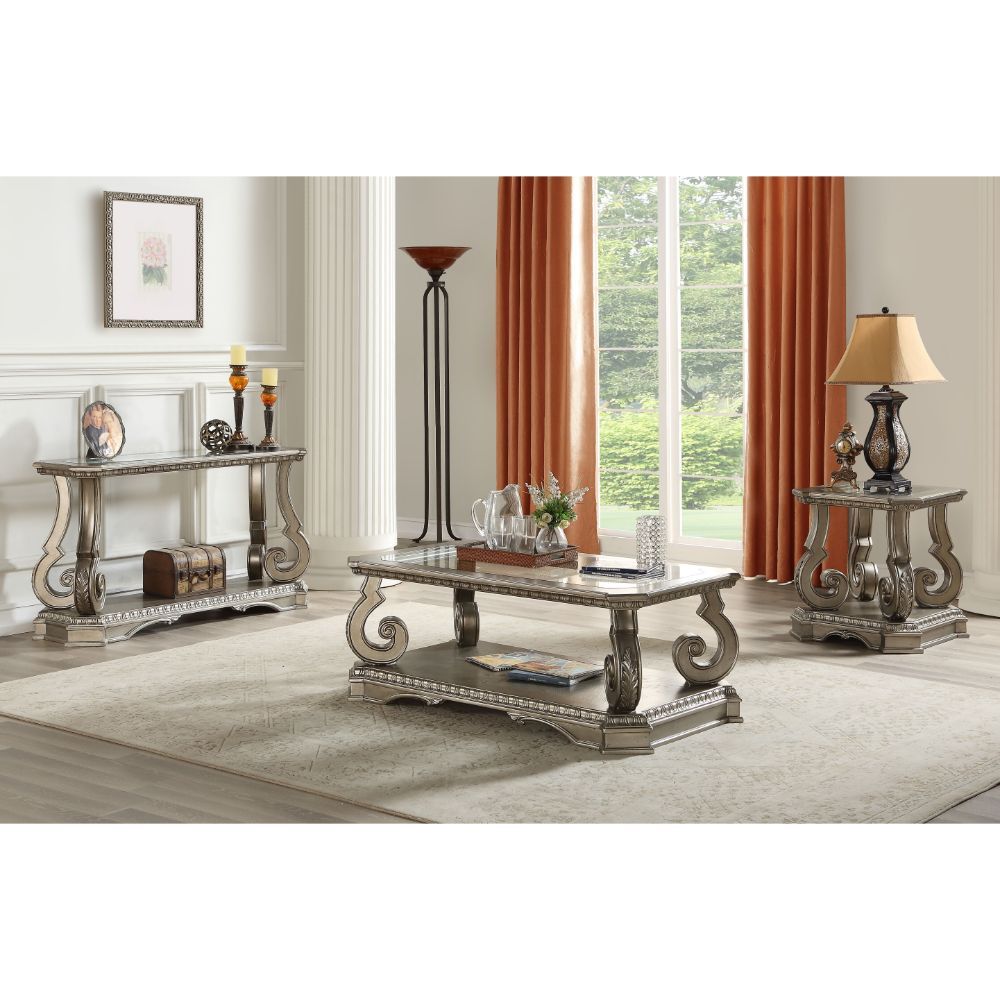 Northville - Coffee Table - Antique Silver & Clear Glass - Urban Living Furniture (Los Angeles, CA)