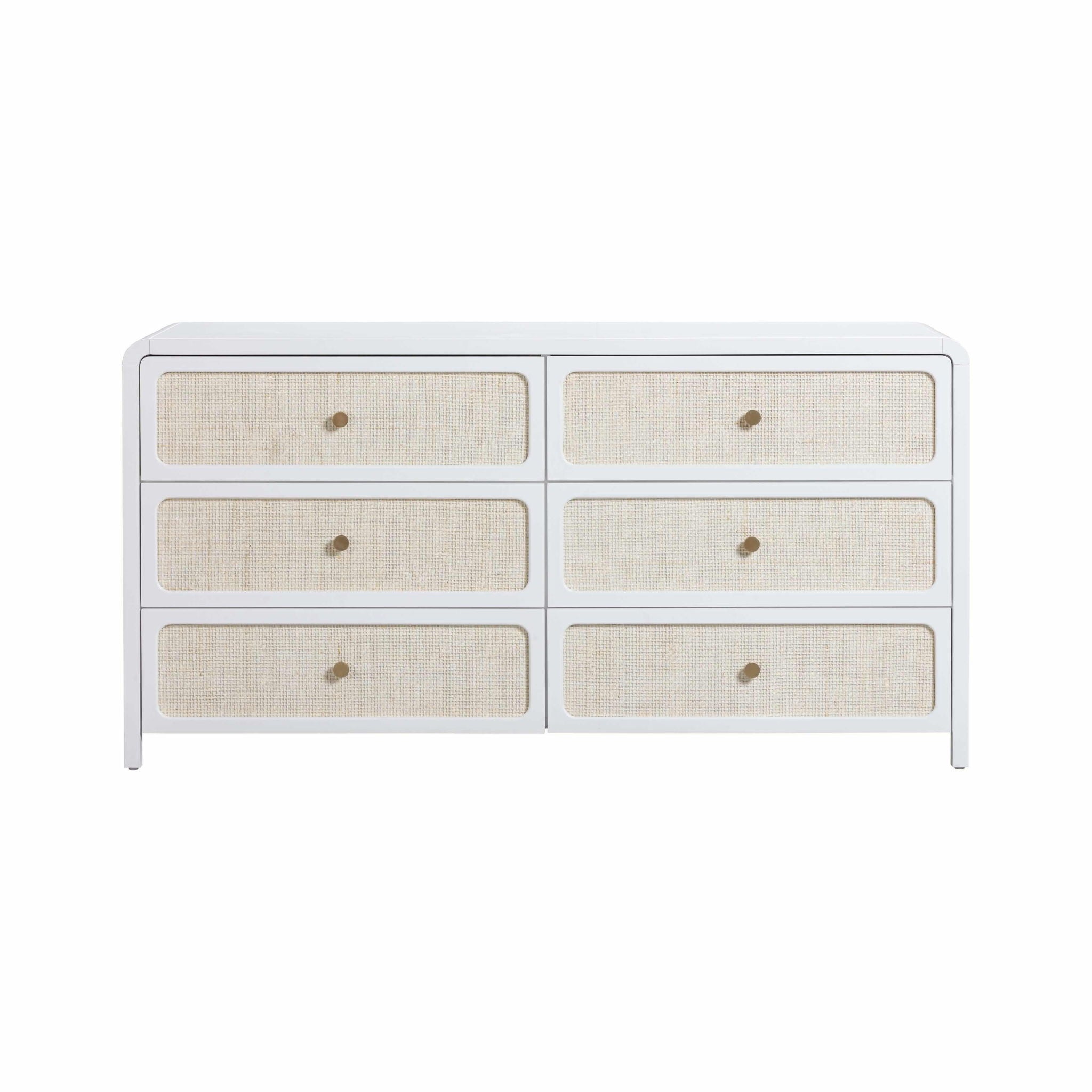 Patty - Rattan 6 Drawer Dresser - White - Urban Living Furniture (Los Angeles, CA)