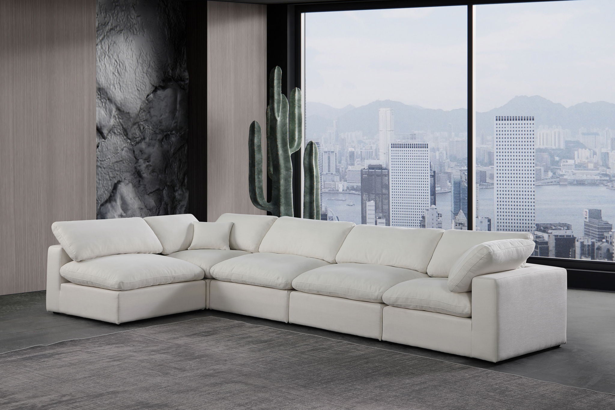 Comfy - 5 Piece Linen Modular Sectional - Urban Living Furniture (Los Angeles, CA)