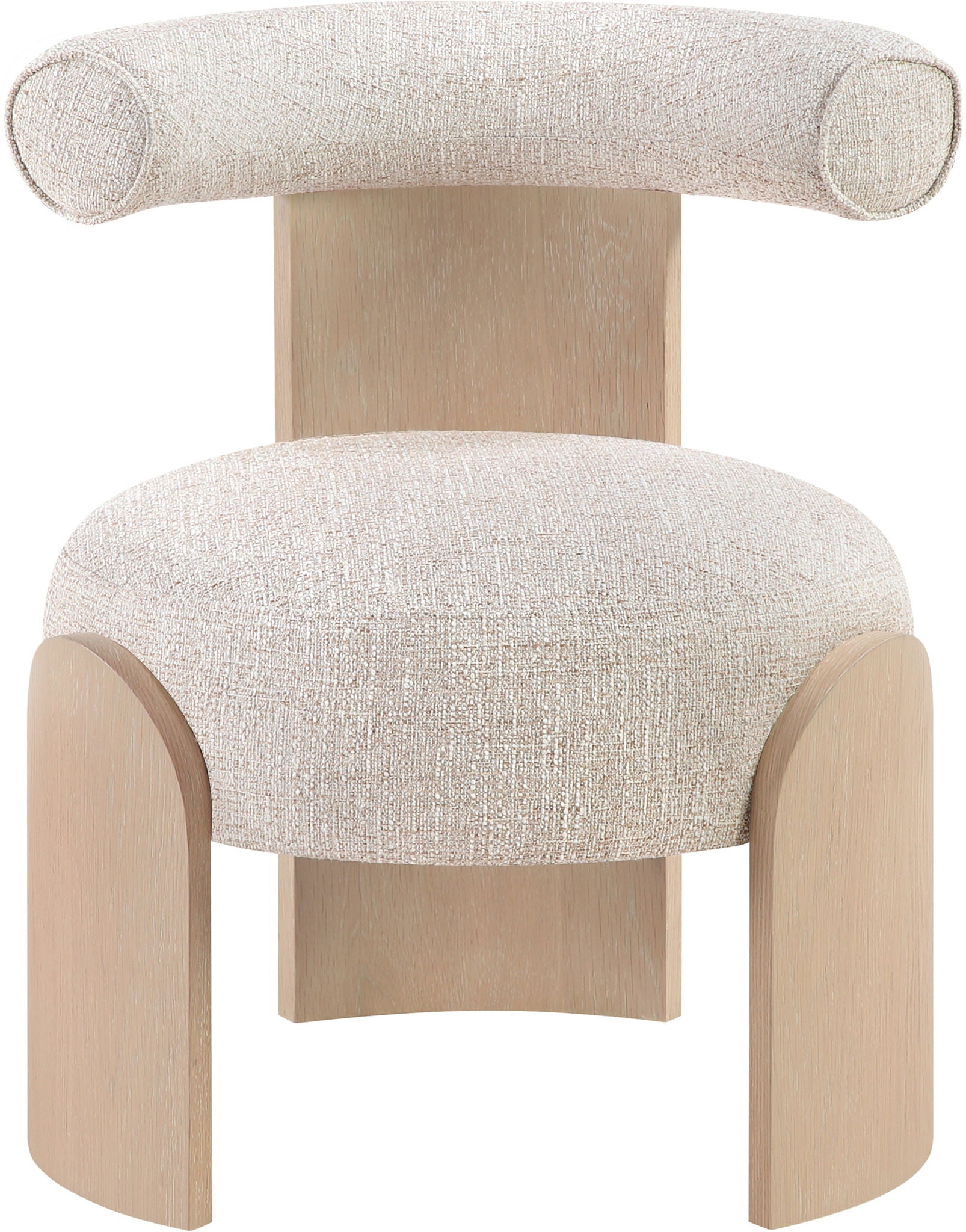 Calder - Linen Textured Fabric Upholstered Accent Chair - Painted Natural Base - Urban Living Furniture (Los Angeles, CA)