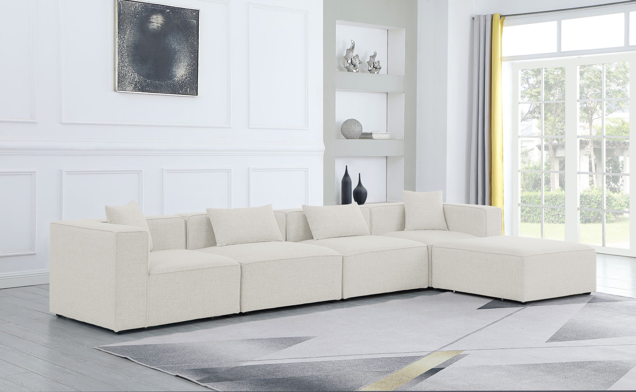 Cube - Linen 5 Piece Modular Sectional With Chaise - Urban Living Furniture (Los Angeles, CA)