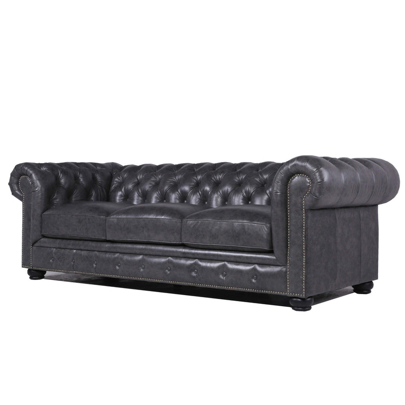 Traditional Tufted Leather Chesterfield Nailhead Sofa - Urban Living Furniture (Los Angeles, CA)