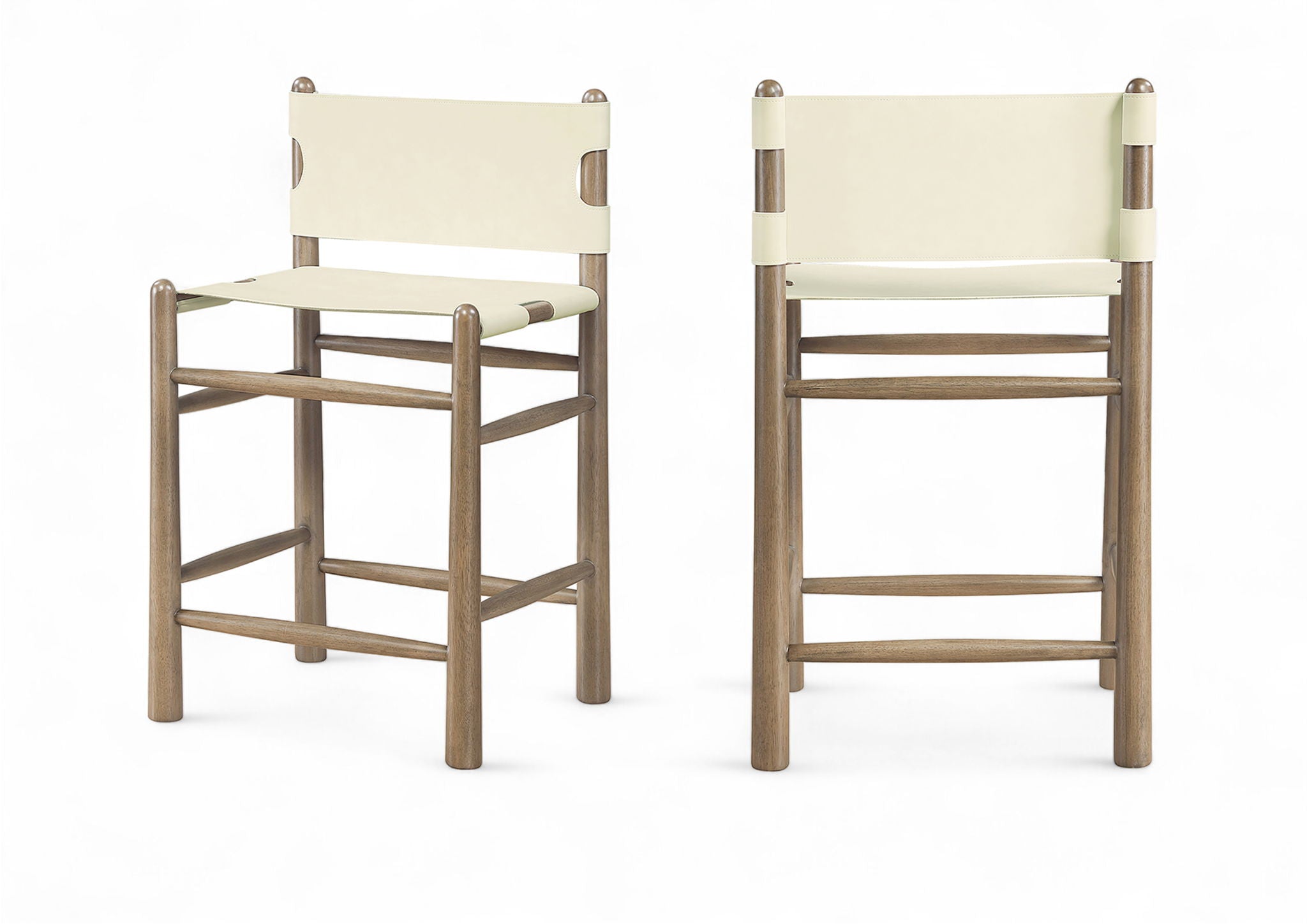 Santos - Upholstered Counter Stool With Stained Brown Base