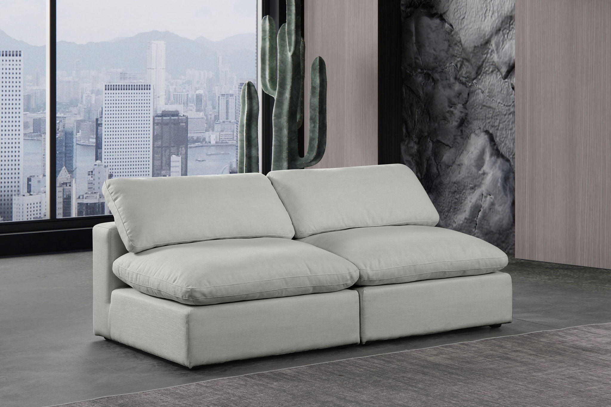 Comfy - Linen Modular Armless Sofa 2 Seats - Urban Living Furniture (Los Angeles, CA)