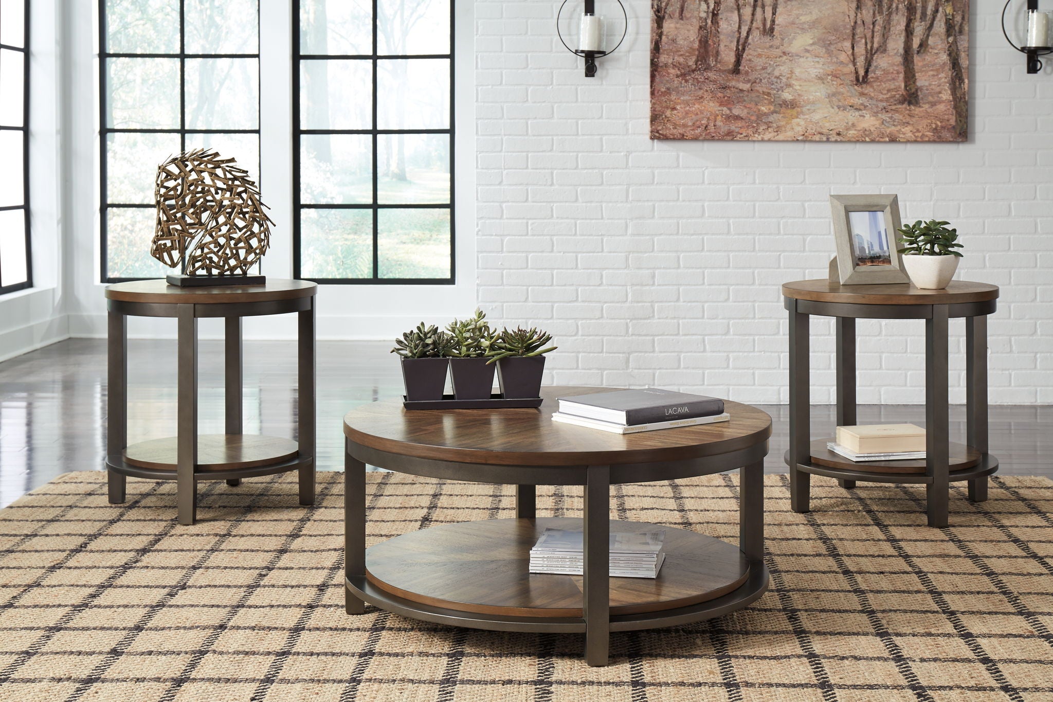 Roybeck - Occasional Table Set (Set of 3) - Light Brown / Bronze - Urban Living Furniture (Los Angeles, CA)