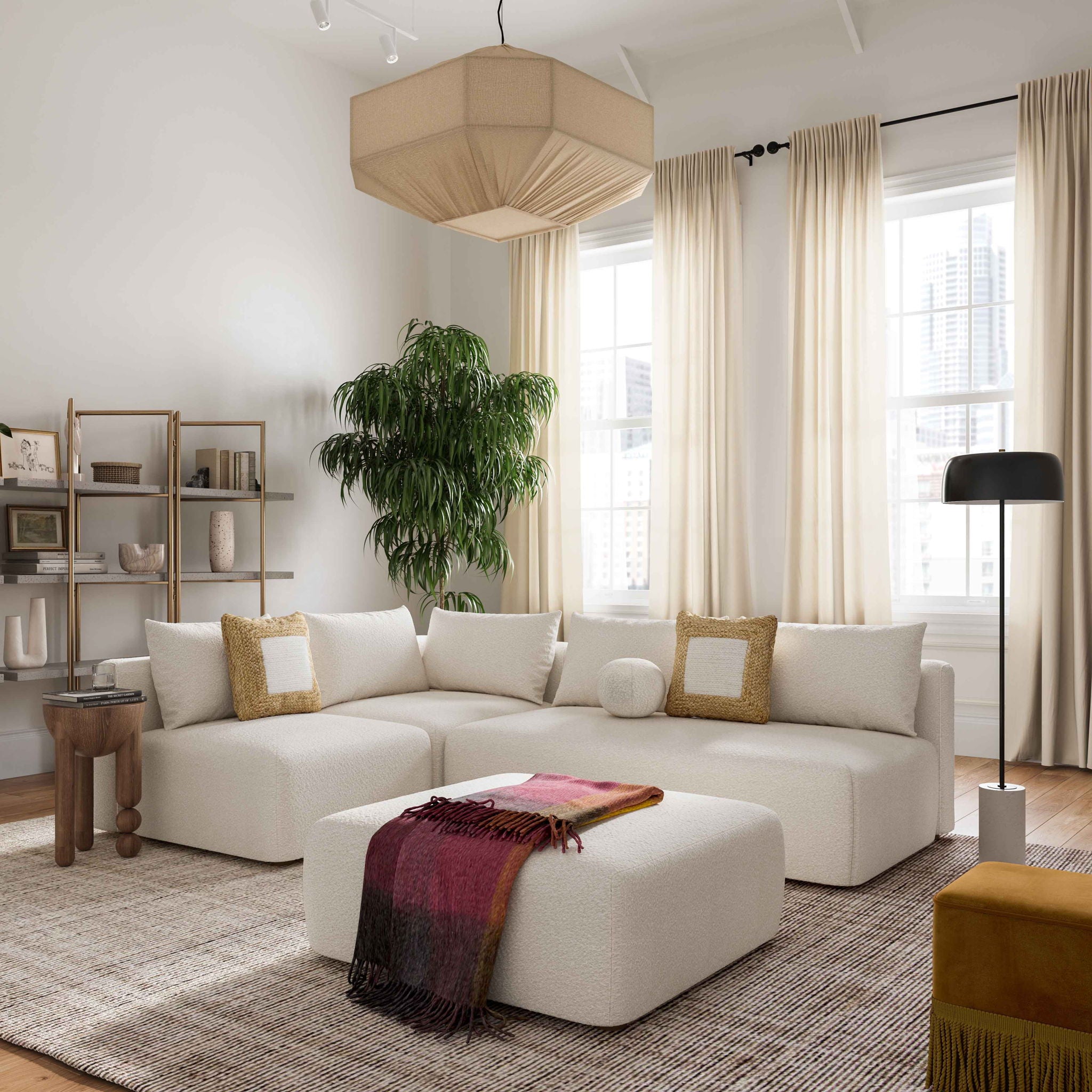 Hangover - 145" Long Boucle Sofa - Cream - Urban Living Furniture (Los Angeles, CA)