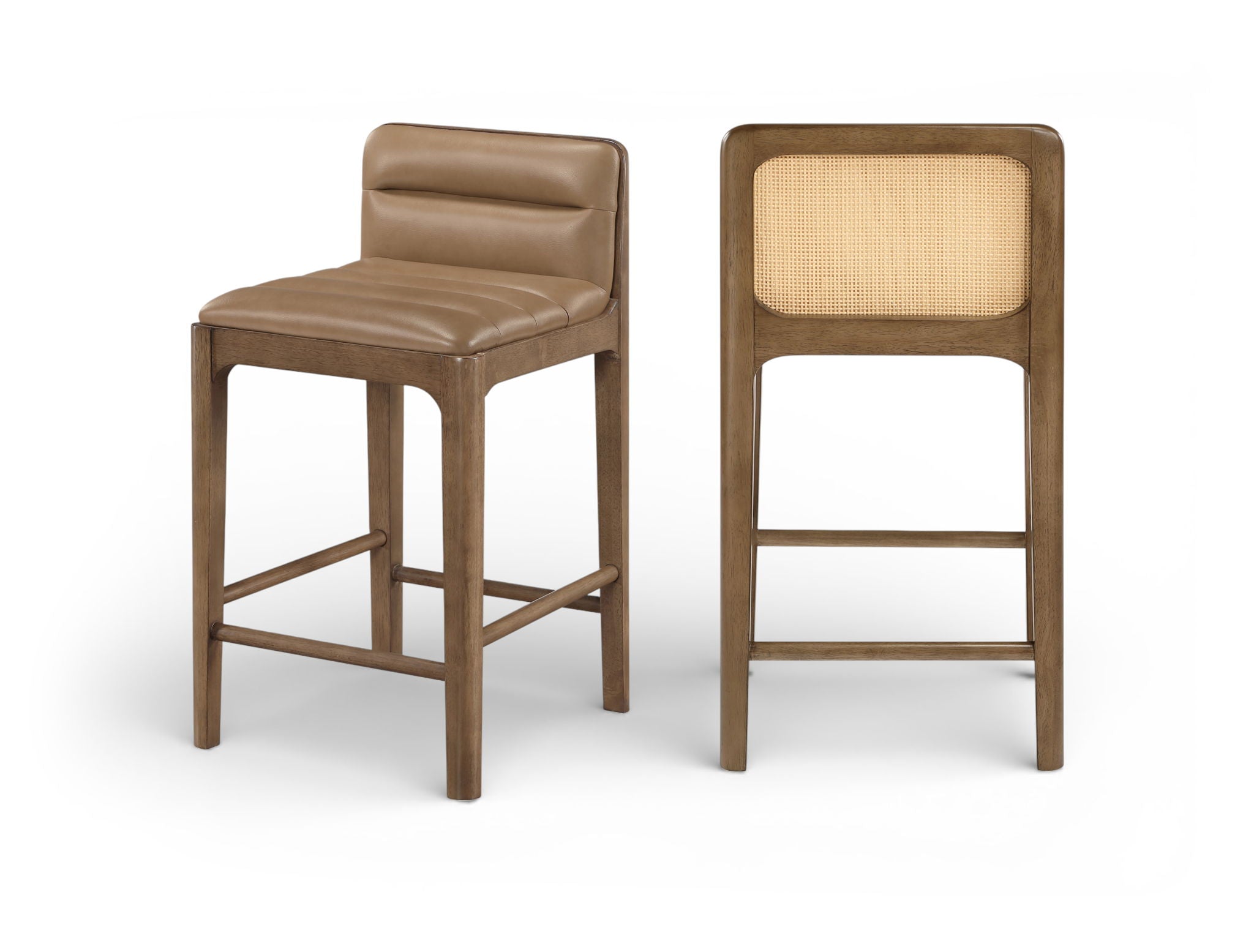 Ellis - Vegan Leather Upholstered Counter Stool (Set of 2) - Tan - Urban Living Furniture (Los Angeles, CA)