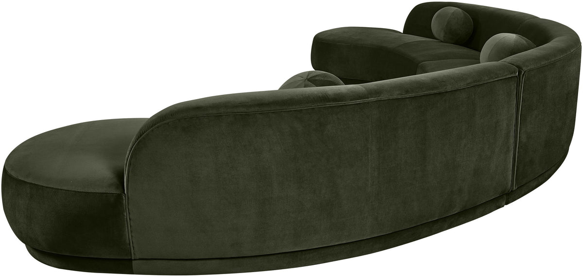 Avra - 177.5" Velvet Performance Fabric Upholstered Sectional