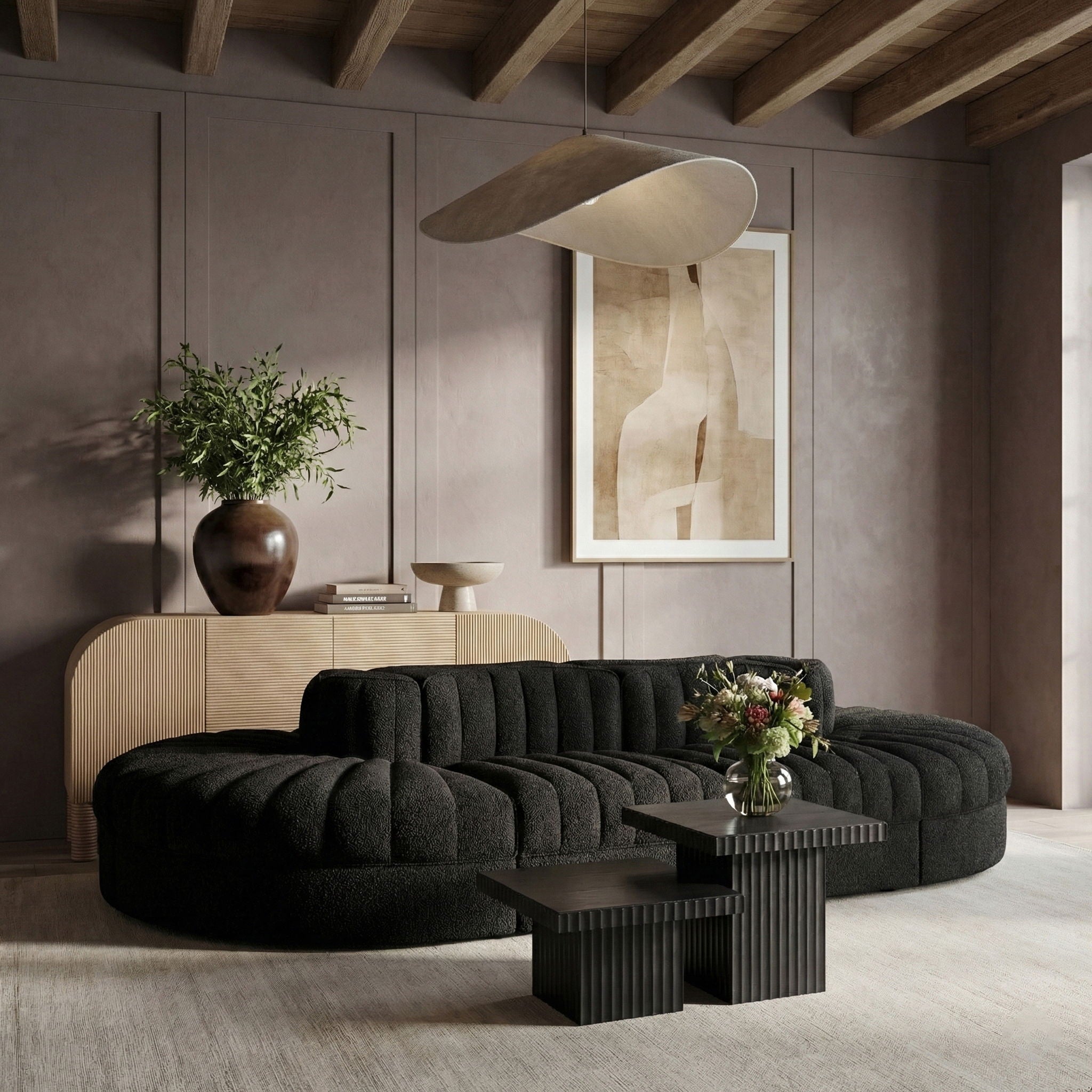 Rummi - Oval Velvet Performance Fabric Upholstered 8 Piece Modular Sectional - Urban Living Furniture (Los Angeles, CA)
