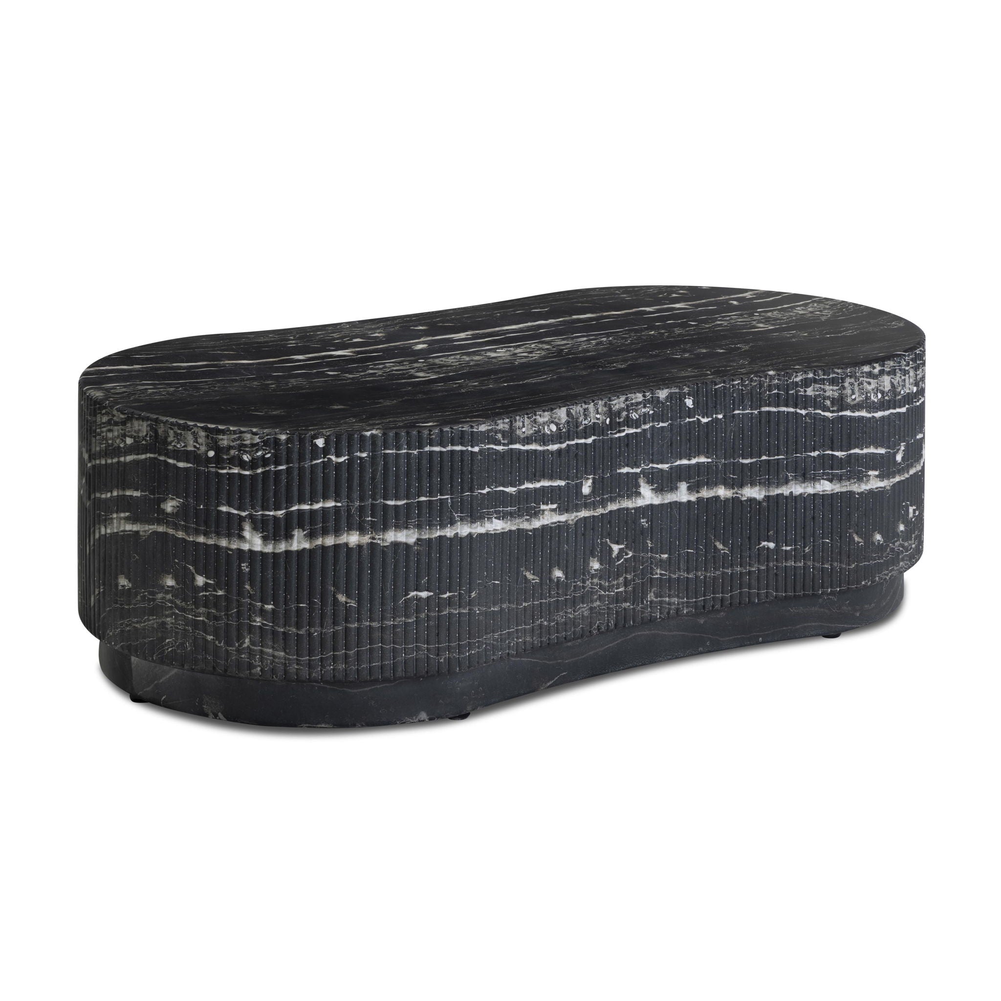 Hades - Indoor / Outdoor Faux Marble Concrete Coffee Table - Black