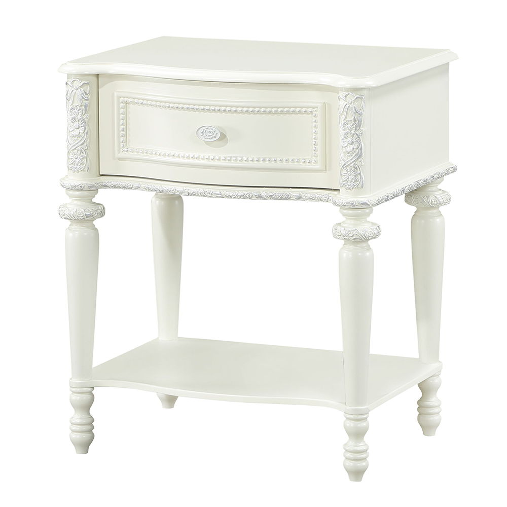 Dorothy - Nightstand With 1 Drawer - Ivory - Urban Living Furniture (Los Angeles, CA)