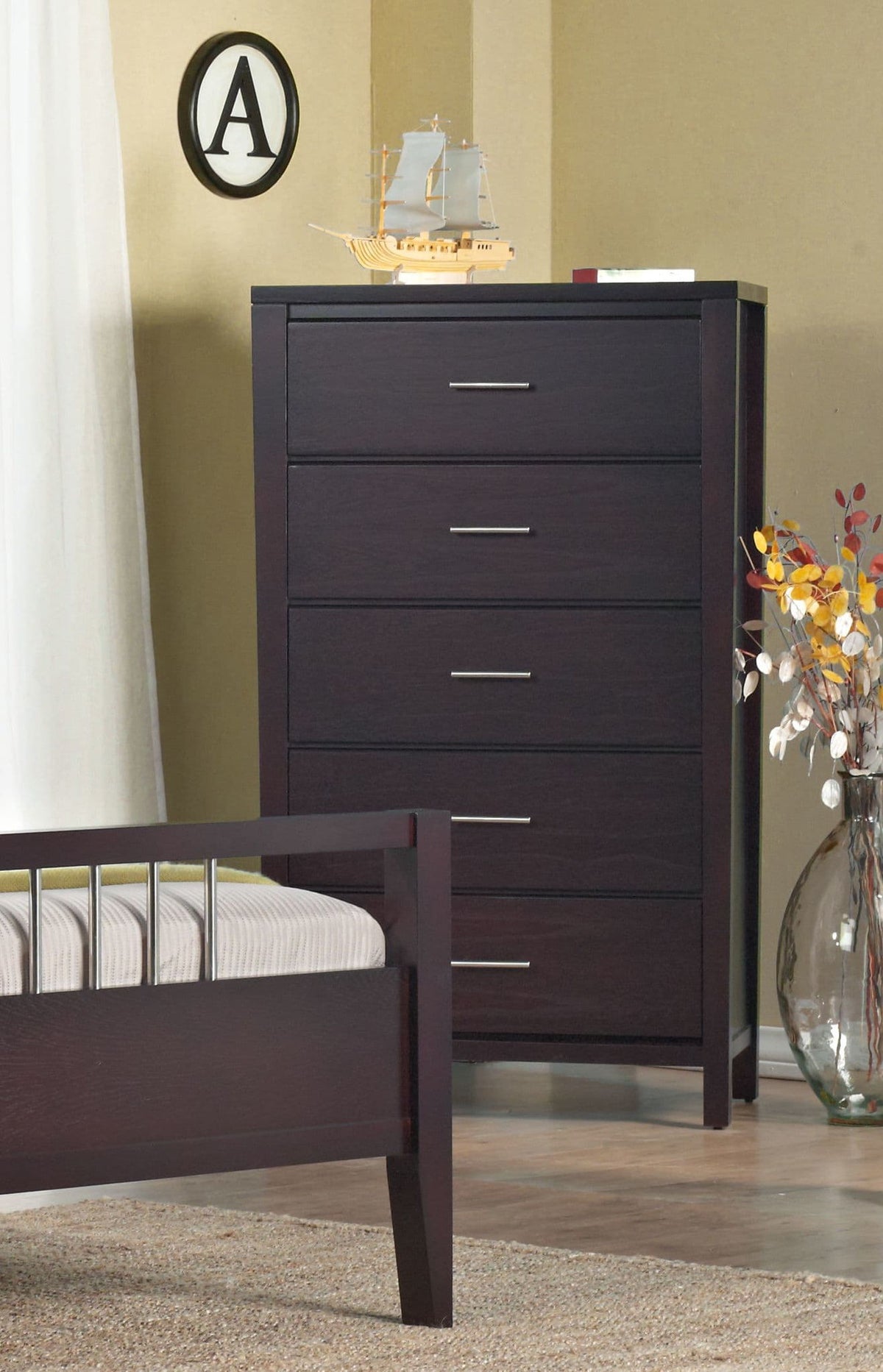 Nevis - Five Drawer Chest - Espresso (2024)